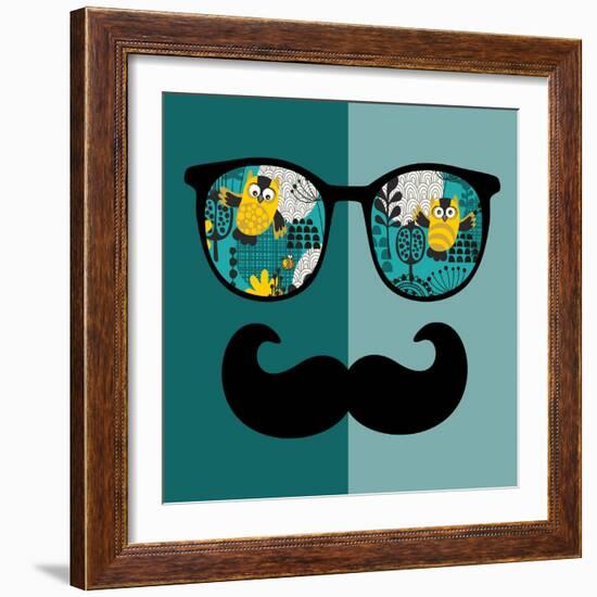 Retro Sunglasses with Reflection for Hipster.-panova-Framed Art Print