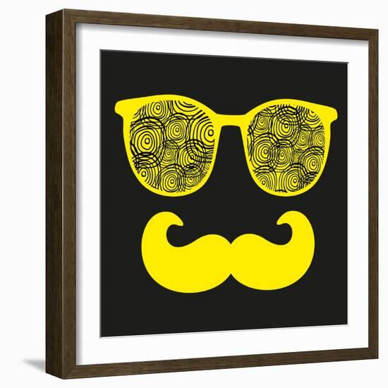 Retro Sunglasses with Reflection for Hipster.-panova-Framed Art Print