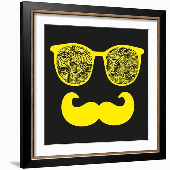 Retro Sunglasses with Reflection for Hipster.-panova-Framed Art Print