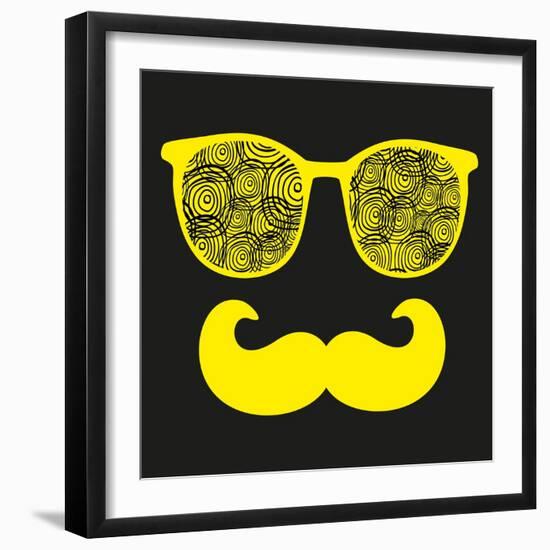 Retro Sunglasses with Reflection for Hipster.-panova-Framed Art Print