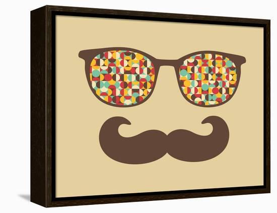 Retro Sunglasses With Reflection For Hipster-panova-Framed Stretched Canvas