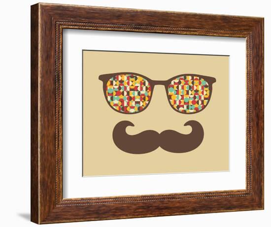 Retro Sunglasses With Reflection For Hipster-panova-Framed Art Print