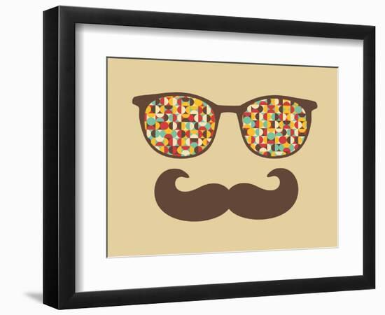 Retro Sunglasses With Reflection For Hipster-panova-Framed Art Print