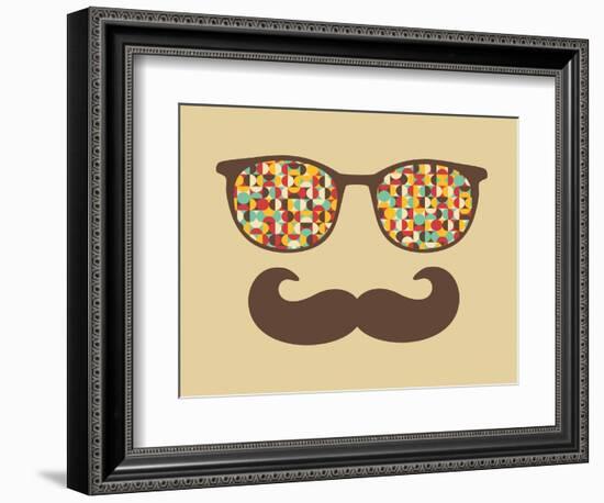 Retro Sunglasses With Reflection For Hipster-panova-Framed Art Print