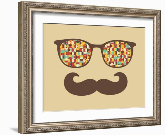 Retro Sunglasses With Reflection For Hipster-panova-Framed Art Print