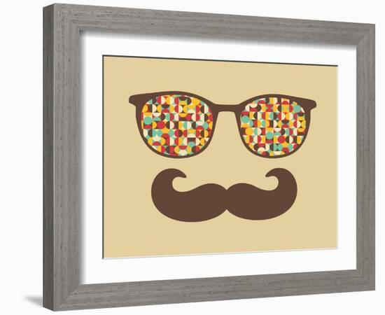 Retro Sunglasses With Reflection For Hipster-panova-Framed Art Print