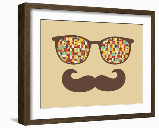 Retro Sunglasses With Reflection For Hipster-panova-Framed Art Print