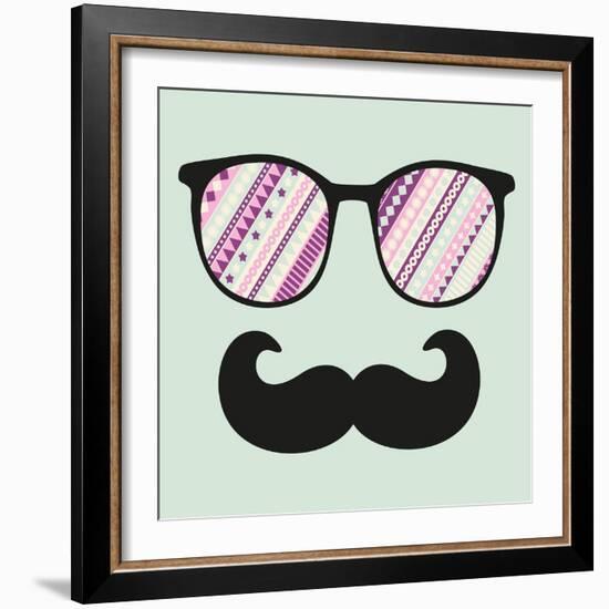 Retro Sunglasses With Reflection For Hipster-panova-Framed Art Print