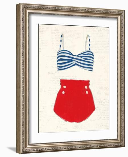 Retro Swimwear IV Newsprint-Emily Adams-Framed Art Print