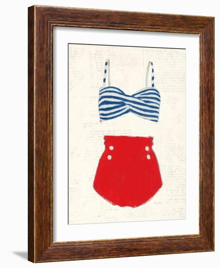 Retro Swimwear IV Newsprint-Emily Adams-Framed Art Print