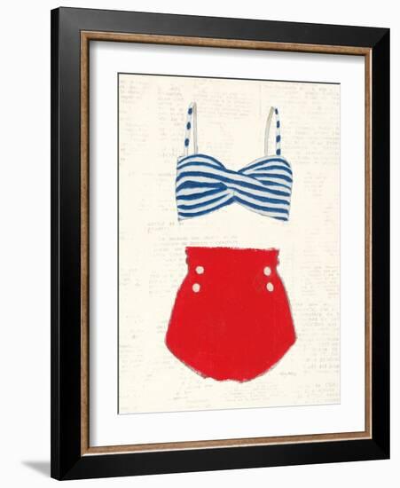 Retro Swimwear IV Newsprint-Emily Adams-Framed Art Print