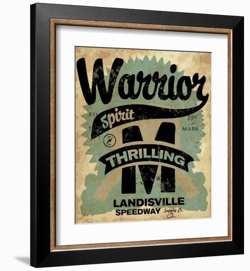 Retro T-Shirt Print Motorbike-null-Framed Art Print