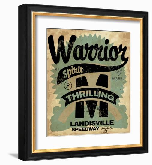 Retro T-Shirt Print Motorbike-null-Framed Art Print