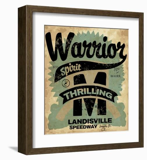 Retro T-Shirt Print Motorbike-null-Framed Art Print