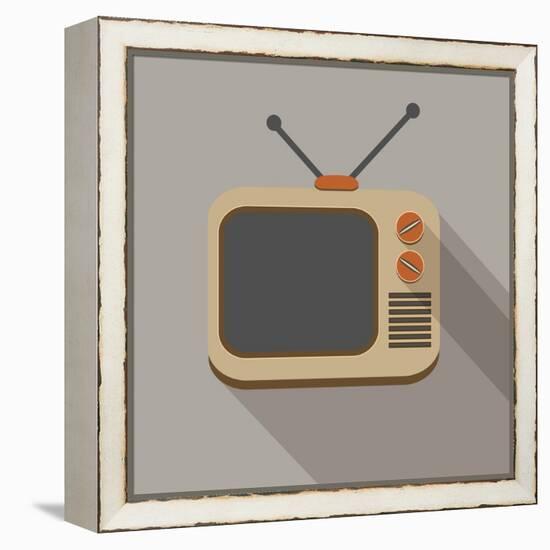 Retro Tv Set-YasnaTen-Framed Stretched Canvas