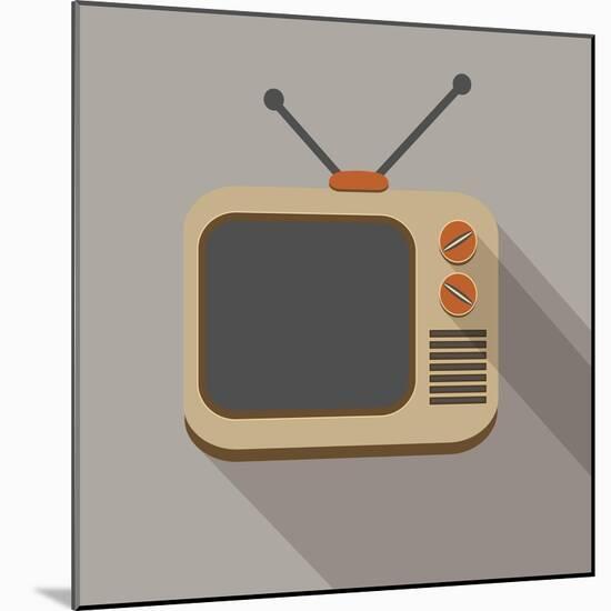 Retro Tv Set-YasnaTen-Mounted Art Print