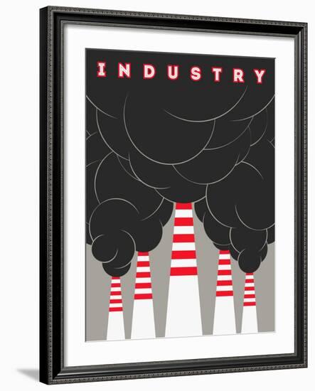 Retro Typographical Industry Illustration-ZOO BY-Framed Premium Giclee Print