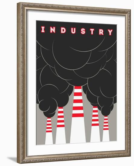 Retro Typographical Industry Illustration-ZOO BY-Framed Premium Giclee Print