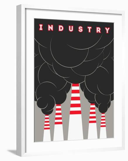 Retro Typographical Industry Illustration-ZOO BY-Framed Premium Giclee Print