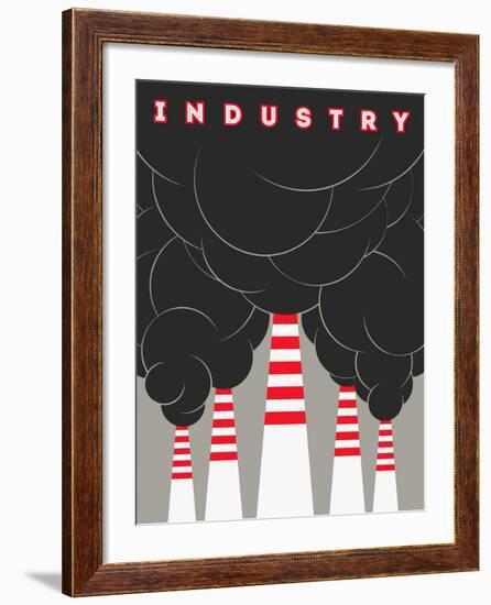 Retro Typographical Industry Illustration-ZOO BY-Framed Premium Giclee Print