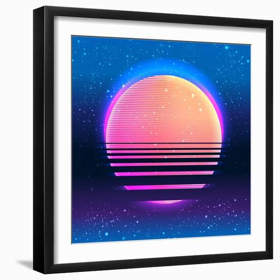 Retro Vintage 80S or 90S Geometric Style Abstract Background. Good Design for Textile T-Shirt Print-Gorbash Varvara-Framed Art Print