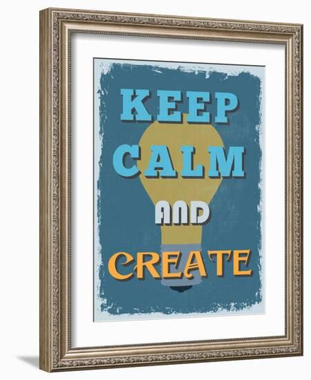 Retro Vintage Motivational Quote Poster. Vector Illustration-sibgat-Framed Art Print