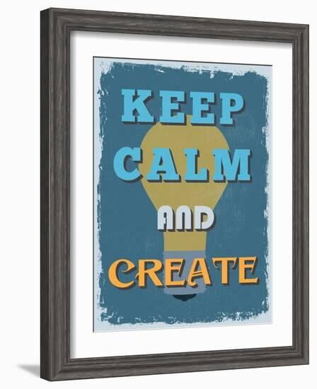 Retro Vintage Motivational Quote Poster. Vector Illustration-sibgat-Framed Art Print