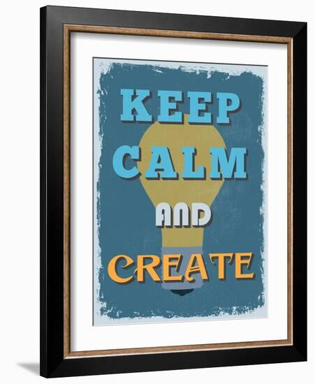 Retro Vintage Motivational Quote Poster. Vector Illustration-sibgat-Framed Art Print