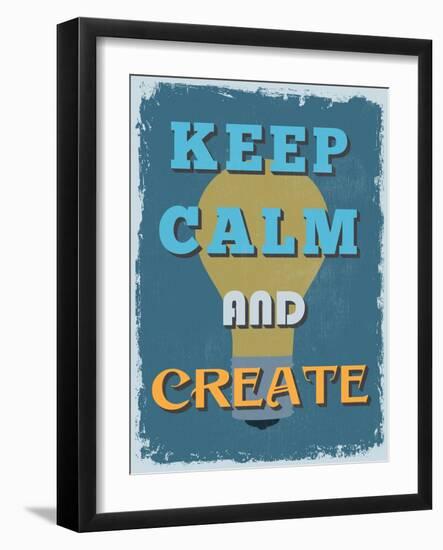 Retro Vintage Motivational Quote Poster. Vector Illustration-sibgat-Framed Art Print