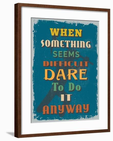 Retro Vintage Motivational Quote Poster. Vector Illustration-sibgat-Framed Art Print