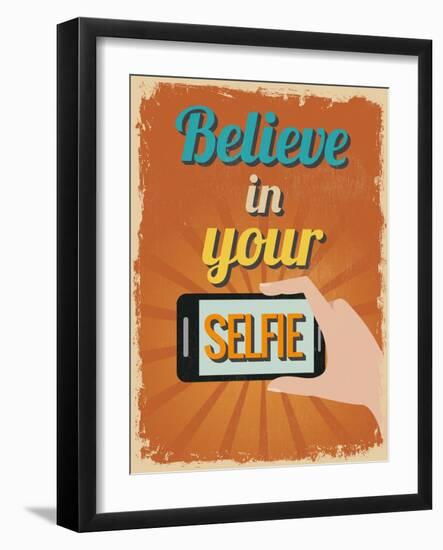 Retro Vintage Motivational Quote Poster. Vector Illustration-sibgat-Framed Art Print