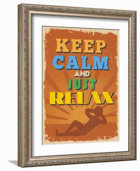 Retro Vintage Motivational Quote Poster. Vector Illustration-sibgat-Framed Art Print