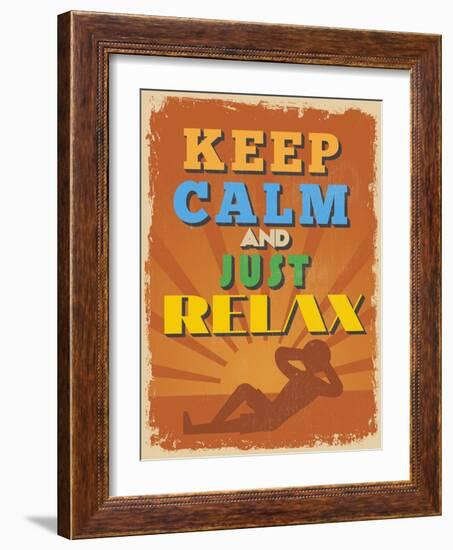 Retro Vintage Motivational Quote Poster. Vector Illustration-sibgat-Framed Art Print