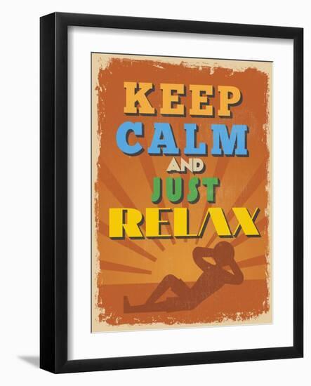 Retro Vintage Motivational Quote Poster. Vector Illustration-sibgat-Framed Art Print