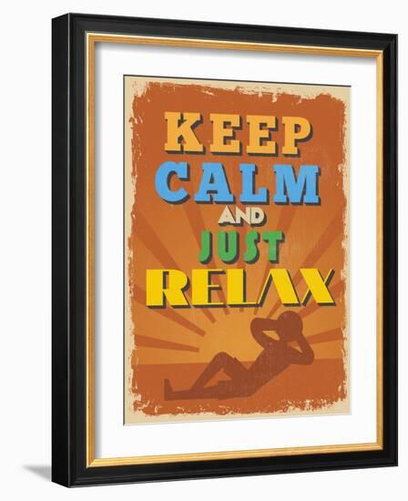 Retro Vintage Motivational Quote Poster. Vector Illustration-sibgat-Framed Art Print