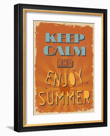 Retro Vintage Motivational Quote Poster. Vector Illustration-sibgat-Framed Art Print