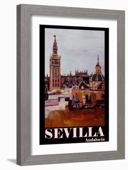 Retro Vintage Poster of Seville Spain Andalucia-Markus Bleichner-Framed Art Print