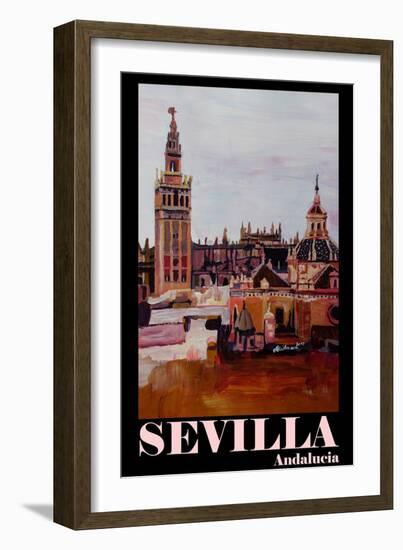 Retro Vintage Poster of Seville Spain Andalucia-Markus Bleichner-Framed Art Print