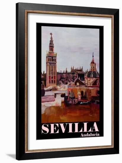 Retro Vintage Poster of Seville Spain Andalucia-Markus Bleichner-Framed Art Print