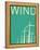 Retro Wind Turbines Illustration-norph-Framed Stretched Canvas