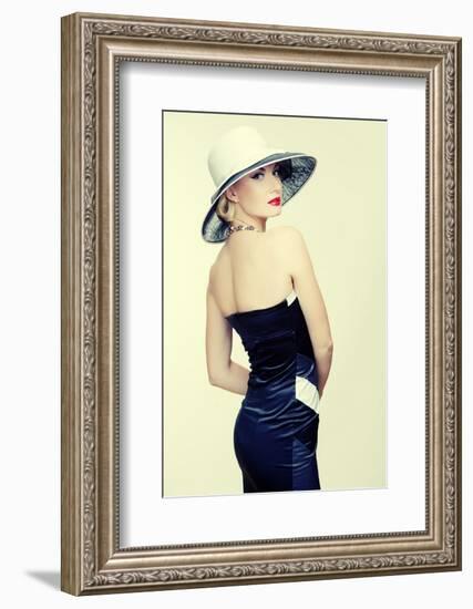 Retro Woman In Hat-NejroN Photo-Framed Photographic Print