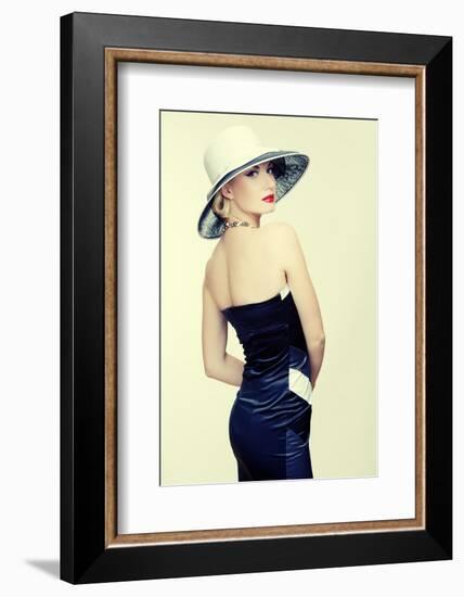 Retro Woman In Hat-NejroN Photo-Framed Photographic Print