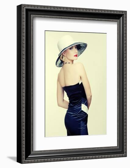 Retro Woman In Hat-NejroN Photo-Framed Photographic Print