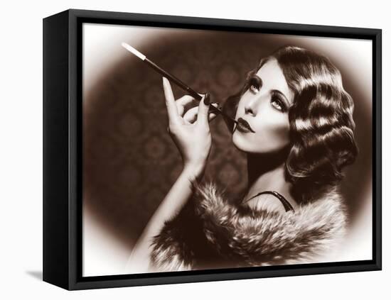 Retro Woman Portrait-Subbotina Anna-Framed Premier Image Canvas