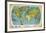 Retro World Map-The Vintage Collection-Framed Giclee Print