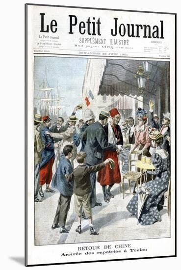 Return from China, Arrival of Repatriate, Toulon, 1901-null-Mounted Giclee Print