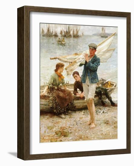 Return from Fishing, 1907-Henry Scott Tuke-Framed Giclee Print