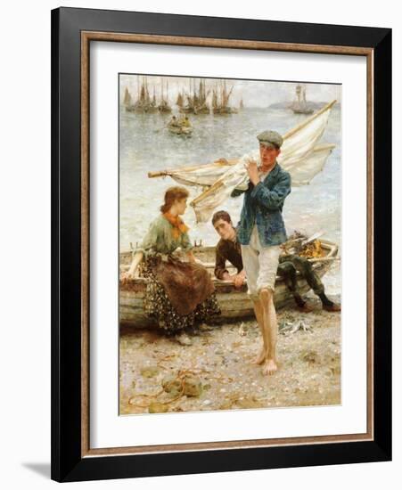 Return from Fishing, 1907-Henry Scott Tuke-Framed Giclee Print