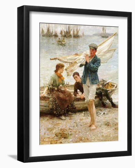 Return from Fishing, 1907-Henry Scott Tuke-Framed Giclee Print