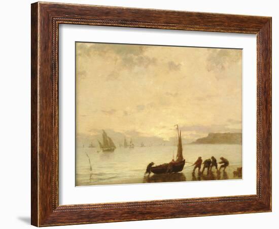 Return from Fishing with Setting Sun-Eugene Louis Boudin-Framed Giclee Print